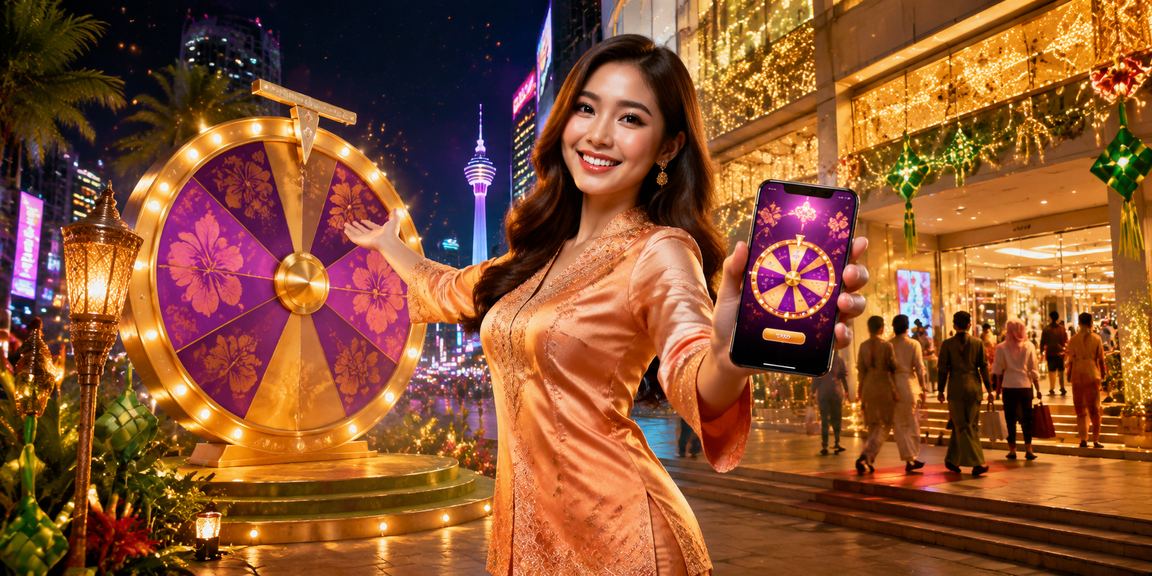 Suasana perayaan Hari Raya dengan promosi taruhan istimewa di Kuala Lumpur
